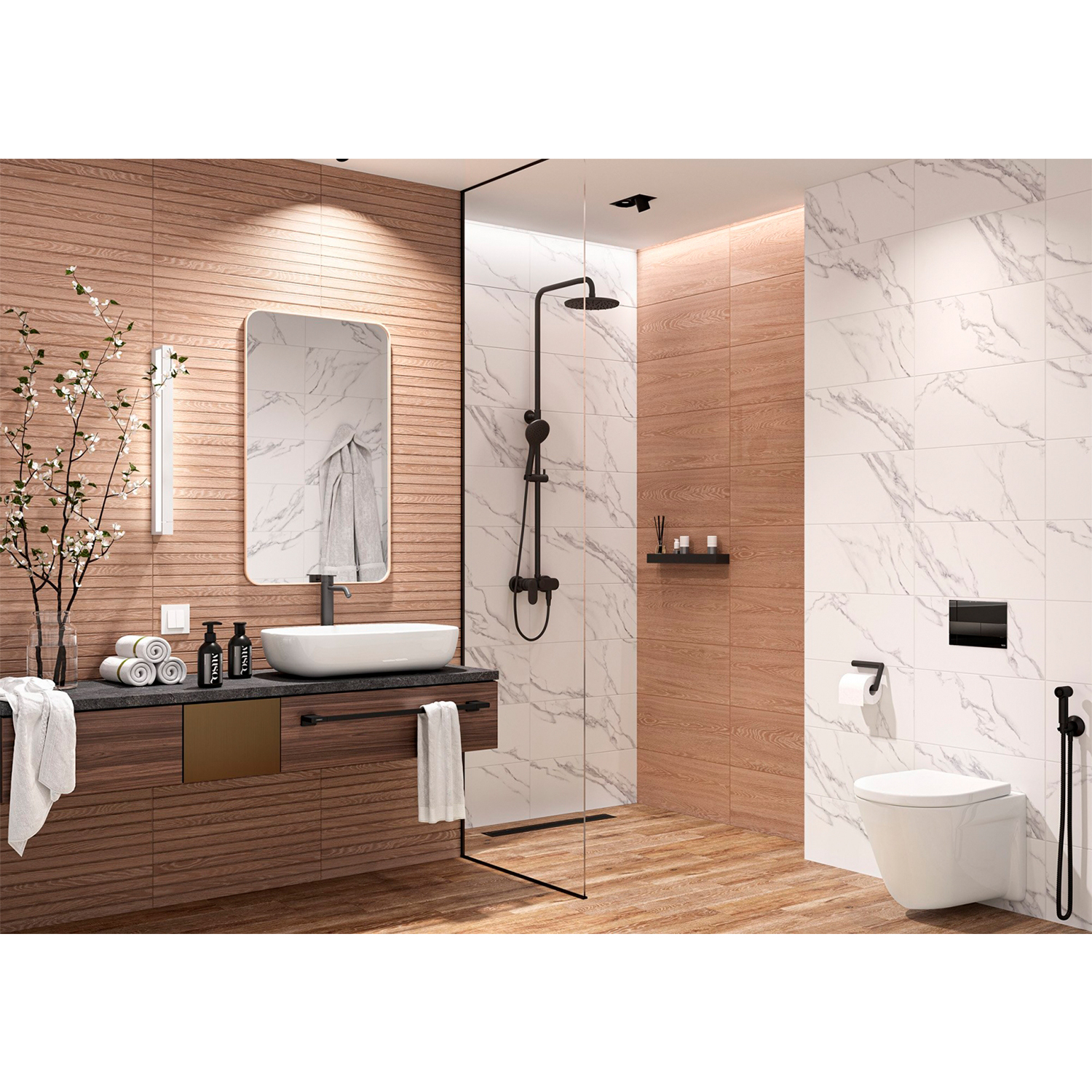 Плитка 60х25 см настенная 1.2 м² Global Tile Eco Wood, светло-бежевый