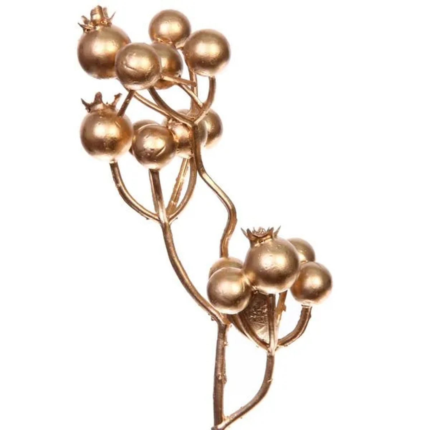 Ветка декоративная "Сказочная ягода" 60 см, Золото