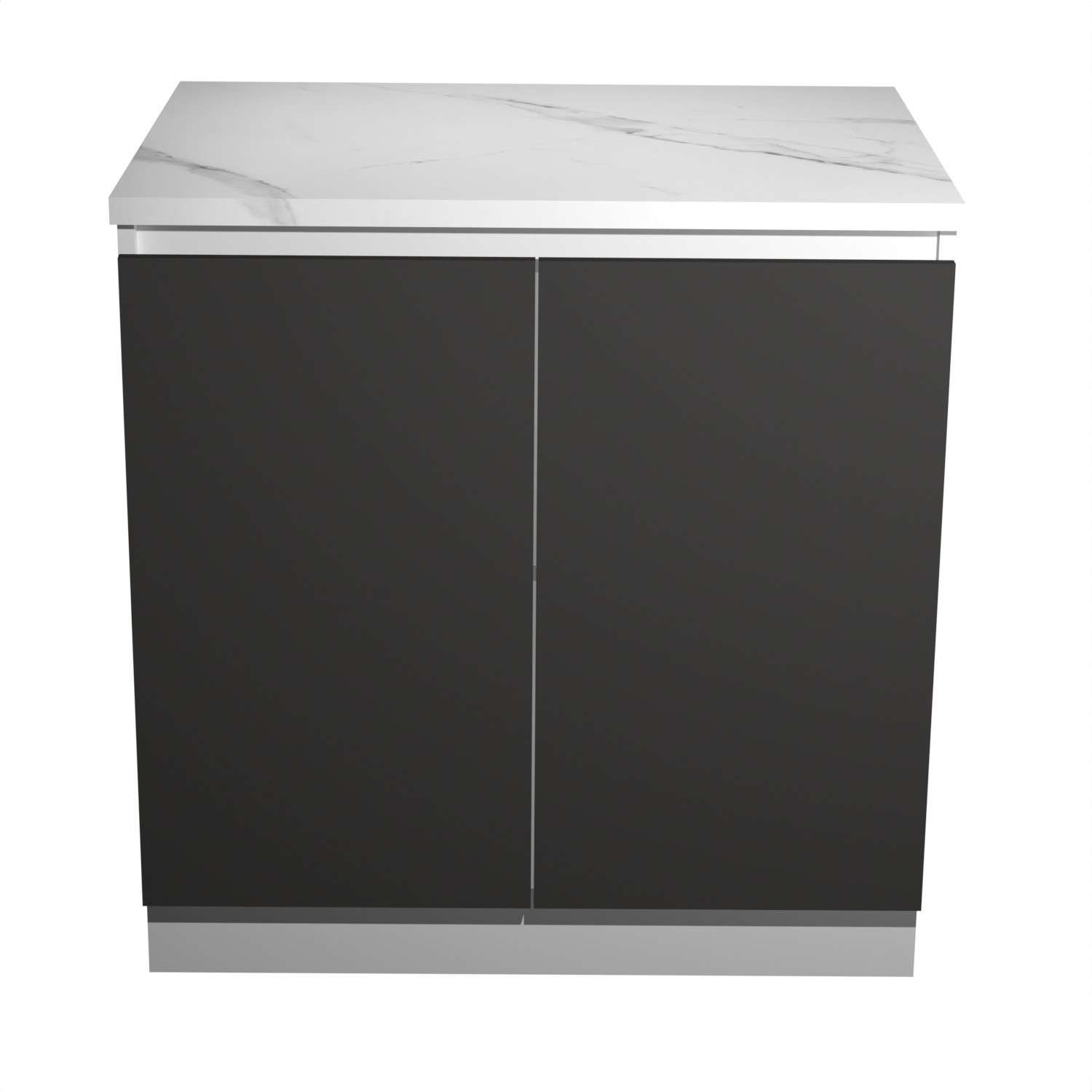 Шкаф напольный 800х850х480 мм BROZEX-WOOD Серый лед, с двумя дверцами, серый / графит