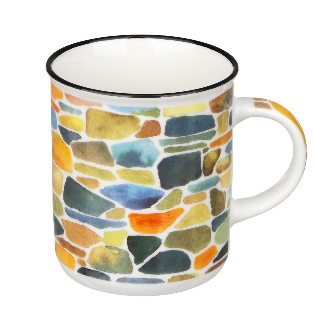 яяяКружка фарфор. 320мл "Эскиз" в упак.4 дизайна 806-110 *48