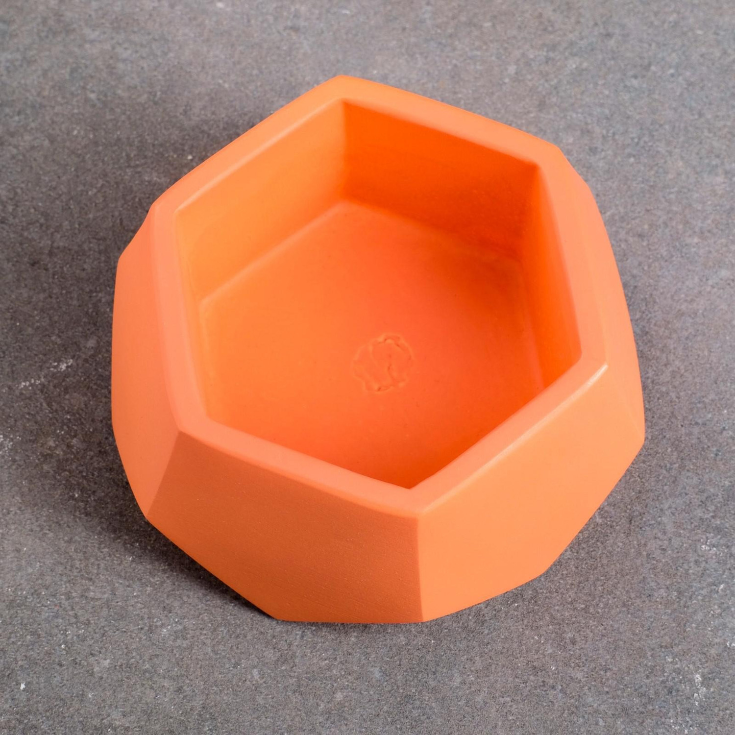 Кашпо гипсовое "Техно" 0,22л  d верха 96мм h58мм Лосось  ("VipSet") *8