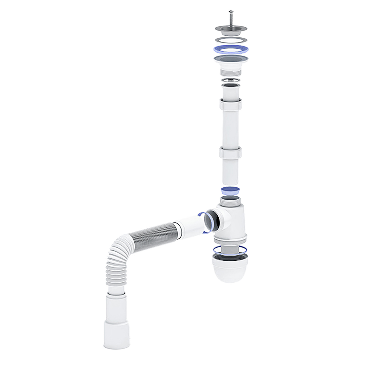 Сифон бутылочный 1 1/4"*40 с гибкой трубой 40x40/50 АНИ С1015 *1/30