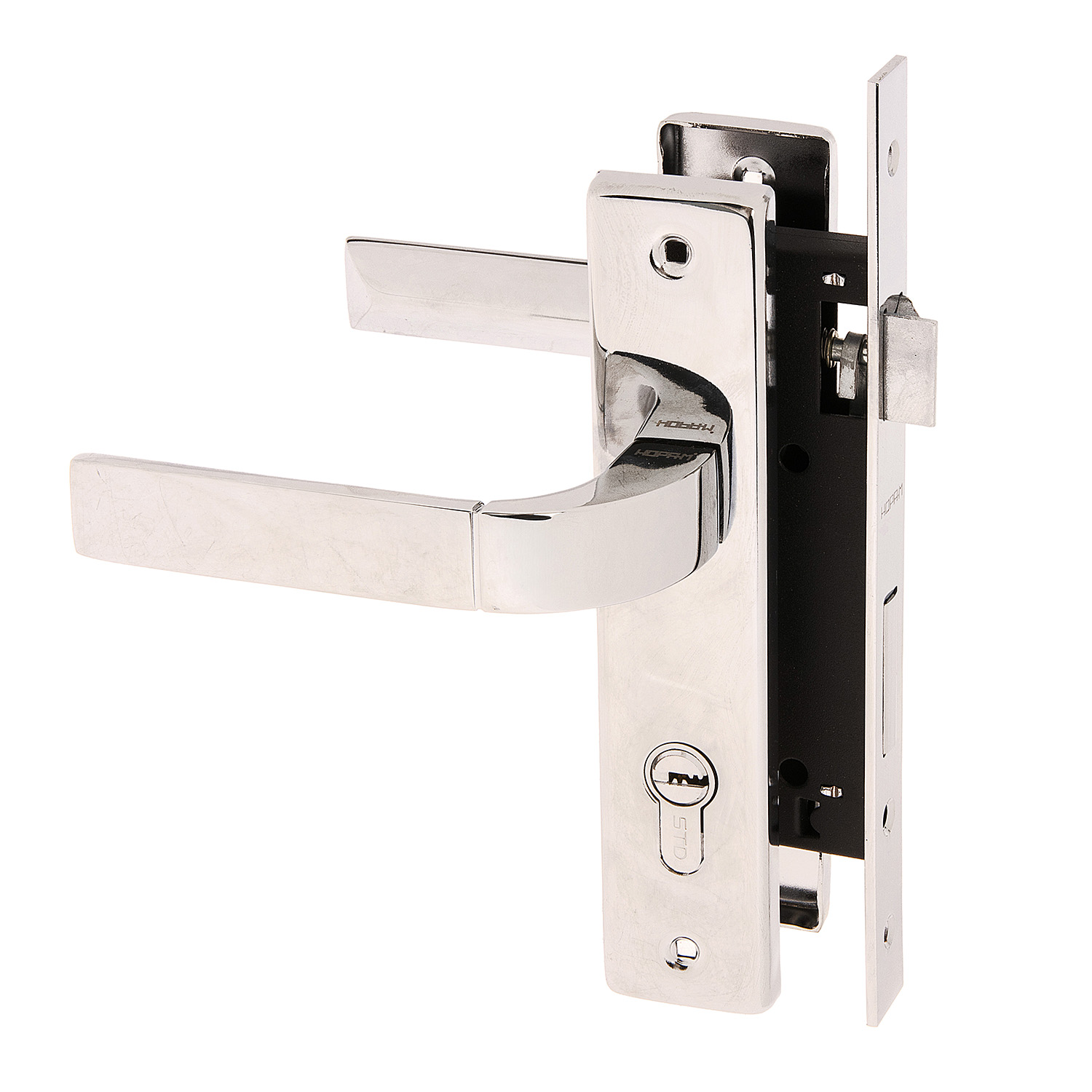 Замок врезной 70мм хром N107 Нора-М *1/20