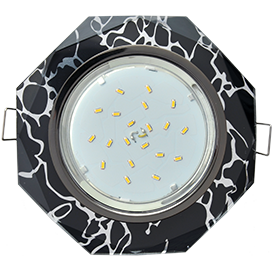 Светильник GX53 H4 DL3901 Ecola Круг Cтекло 8-угол. c прям гран.черный хром 38*133 FB538AECH *1/30