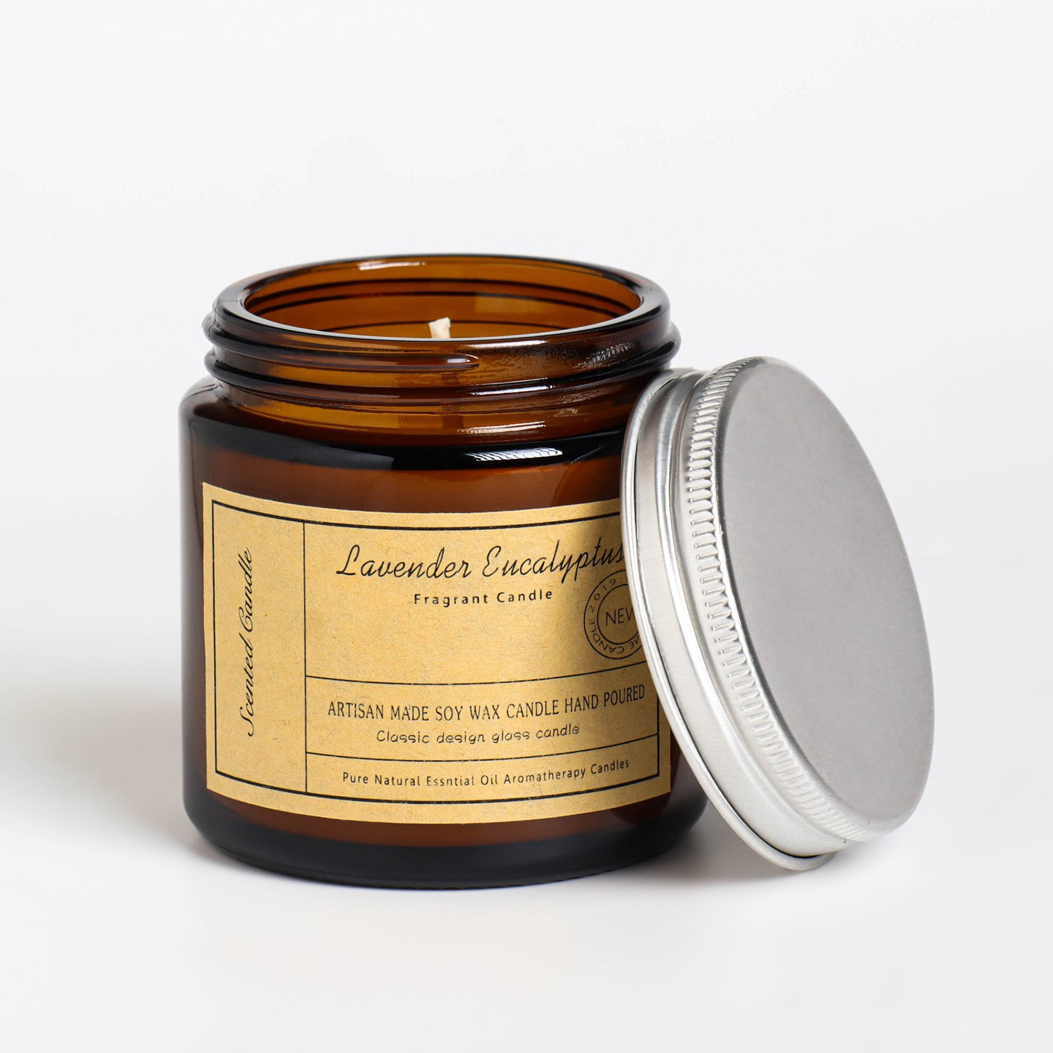 Свеча ароматическая в банке "Лаванда и эвкалипт", 6,5х5,5 см, 100 гр  7999249