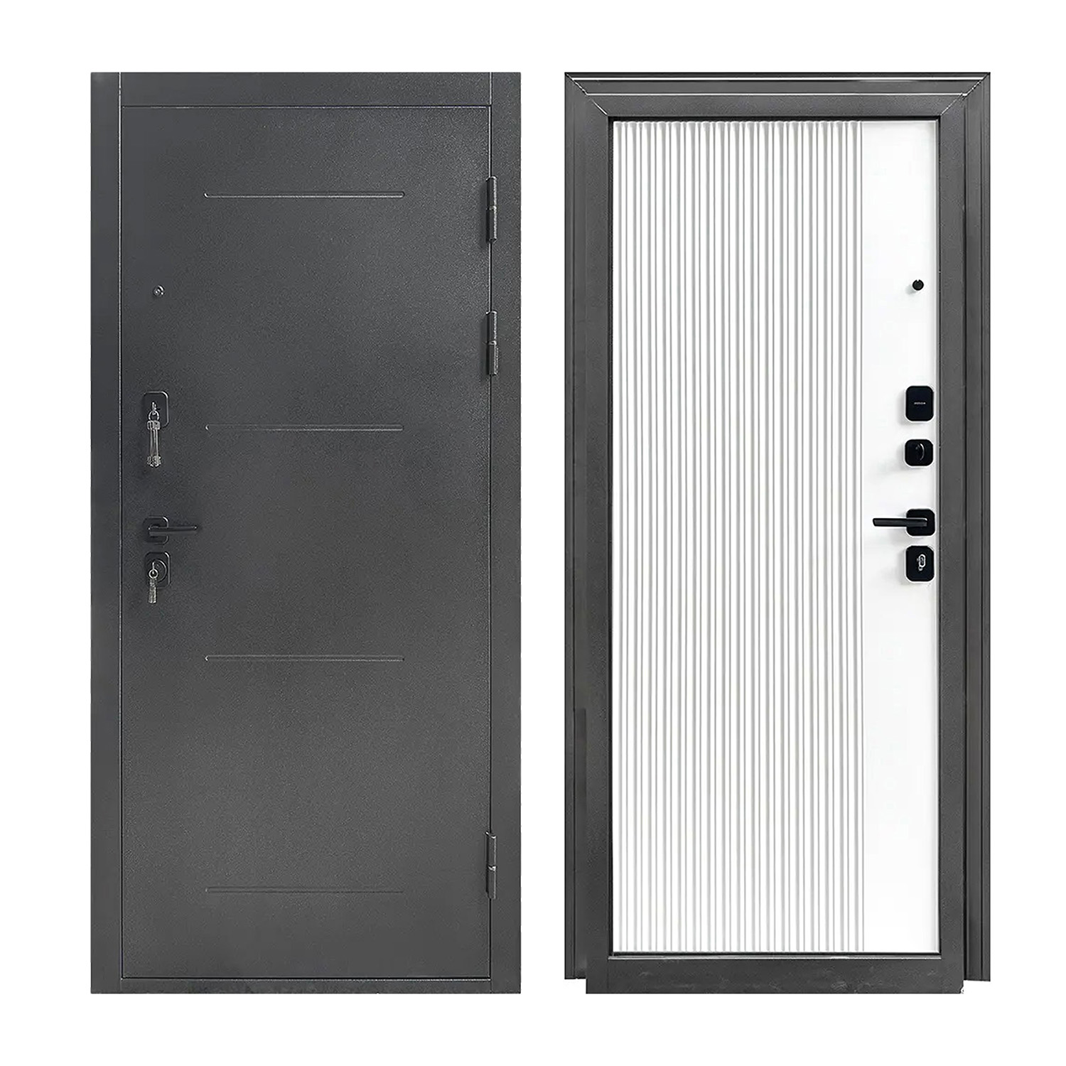 Дверь входная 2050х960х95 мм Форпост Монблан, левая, эмалит белый