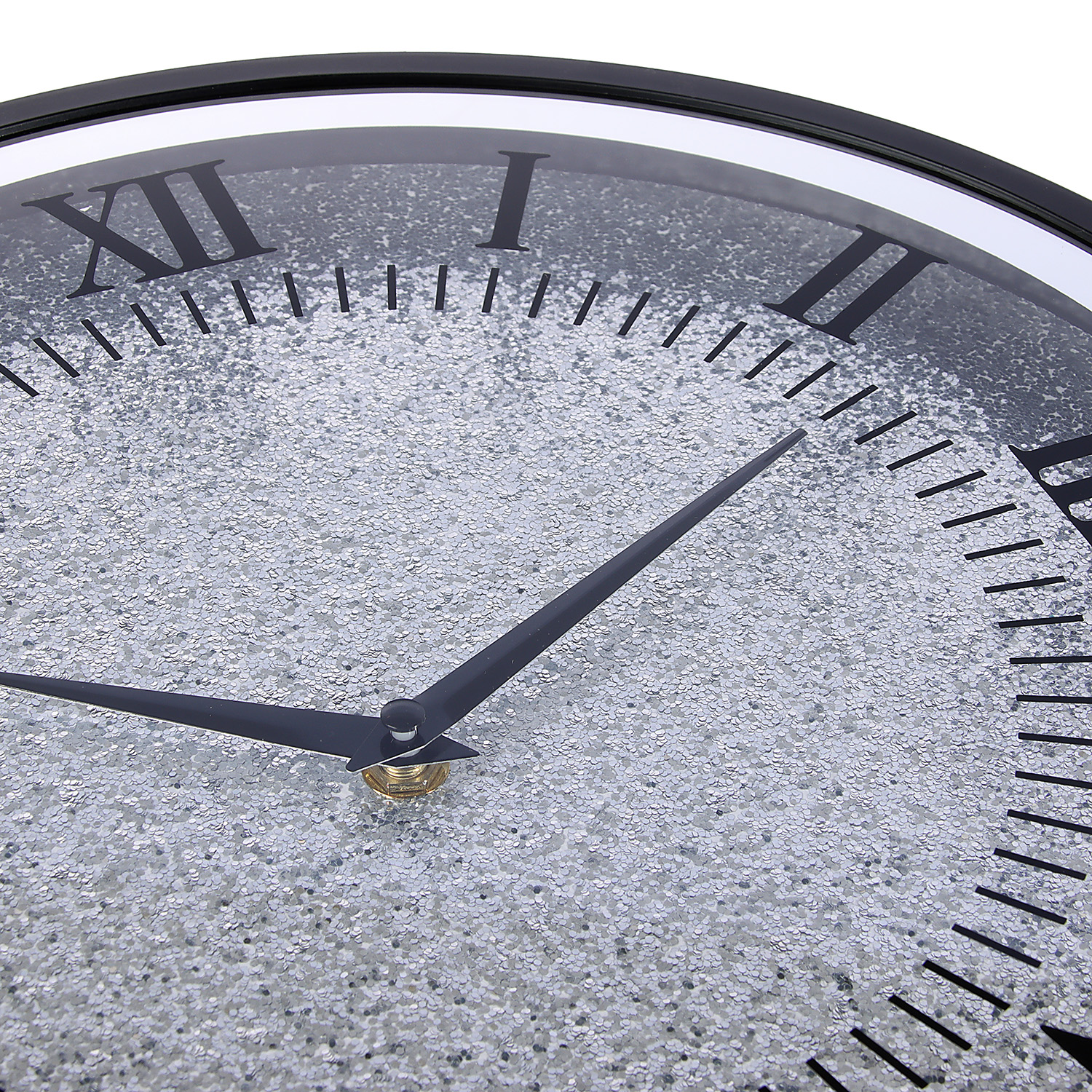 Часы настенные интерьерные «Блестки», плавный ход, d-35 см, серебро 10766285