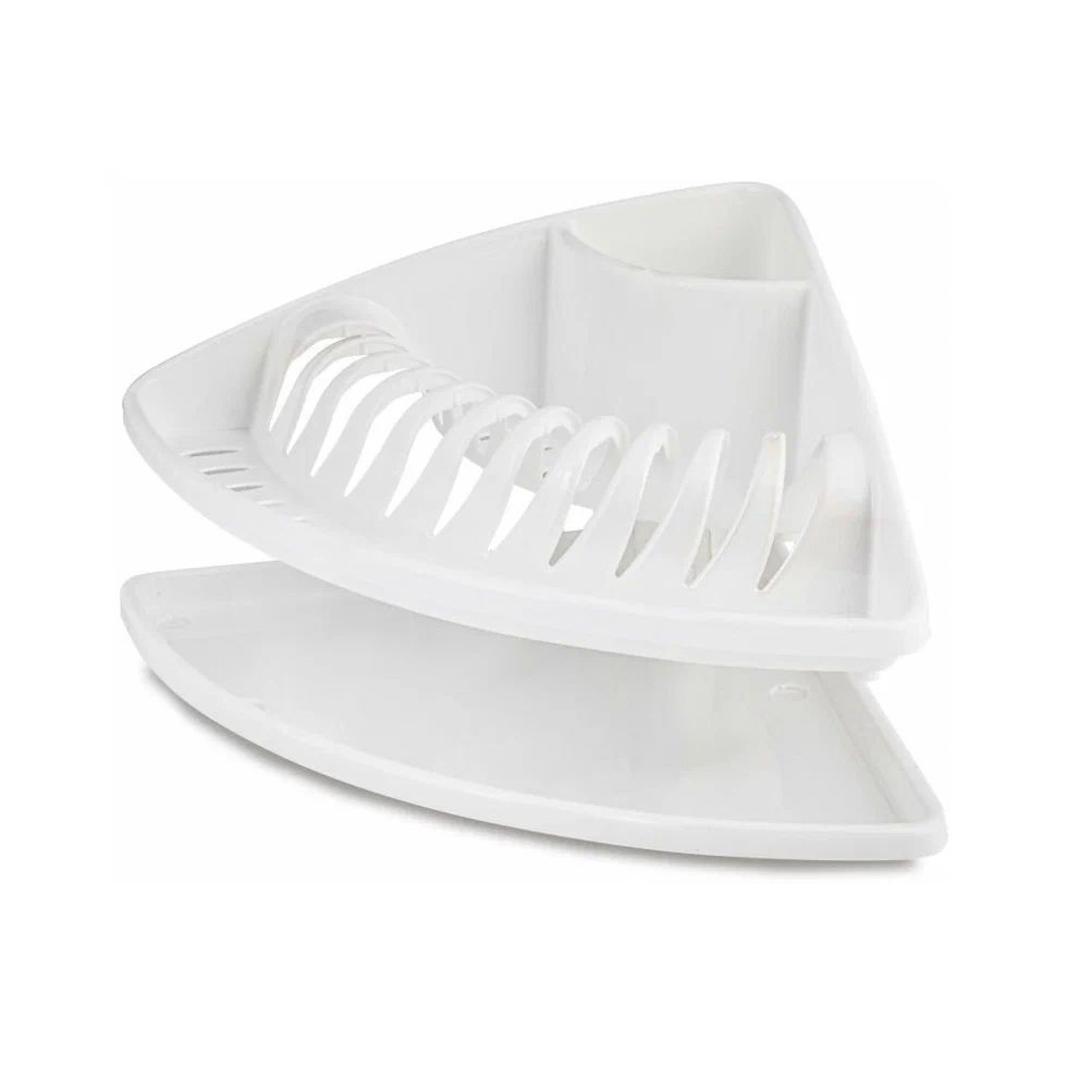 яяяСушилка для посуды пластм. уголовая 353х353х130мм Белый М8378 (Октябрьский) *1/6