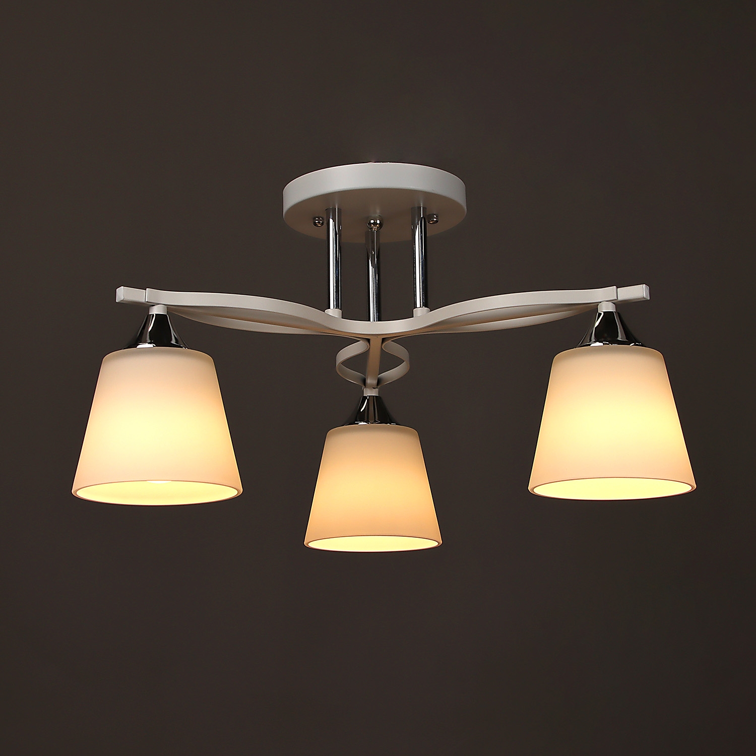 Люстра N6587/3 WT+CR 3*40W E27 220V (d-500; h-250) VERNER LIGHTING *1