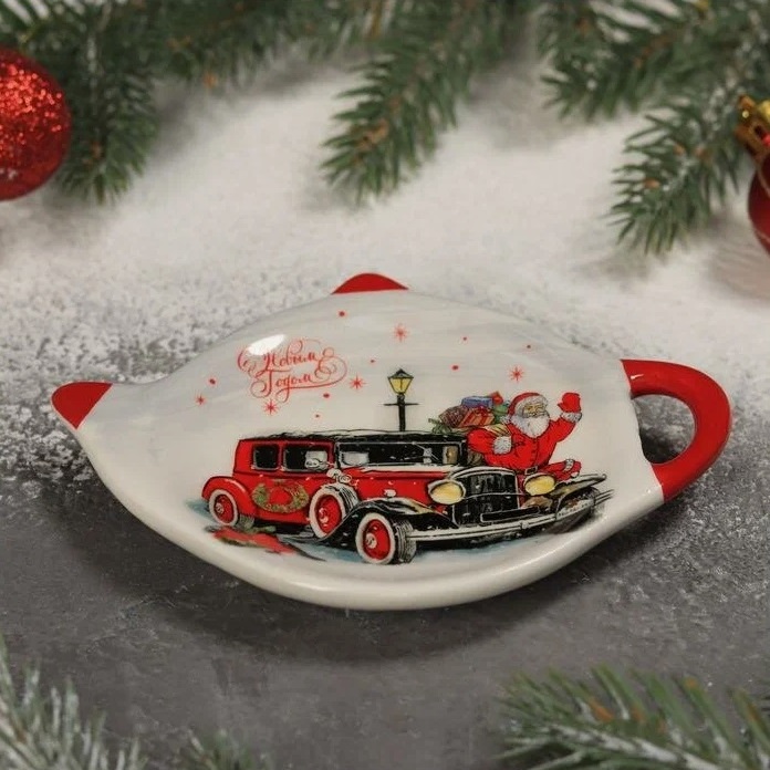 Подставка для чайного пакетика керам. "Новый год" "С Новым годом" 6249579 "Доляна" *1/144 Подставка для чайного пакетика керам. "Новый год" "С Новым годом" 6249579 "Доляна" *1/144