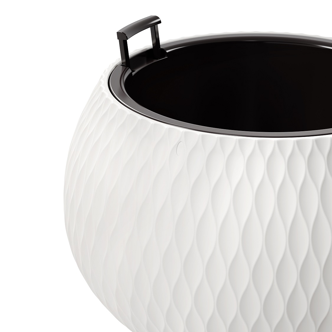 Кашпо пластм. "Жемчужина"  9,7л d 290мм h195мм, со вставкой 4л Белый М8722 (ЗПИ "Альтернатива") *1/4