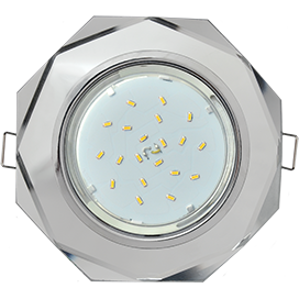 Светильник GX53 H4 Ecola Glass Стекло 8-угол. с прям. гранями хром зеркальный 38*133 FM538AECH*1/30