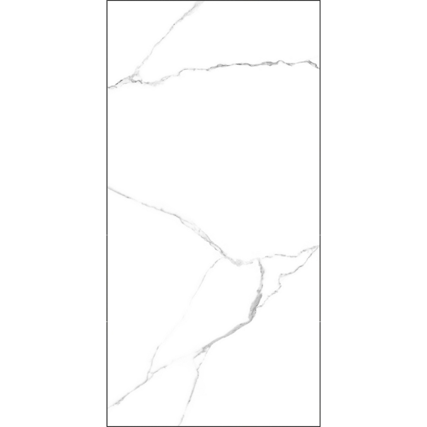 Керамогранит 1.44 м² Global Tile Marmo GT120600203MR, 1200х600х9 мм, глазурованный, белый