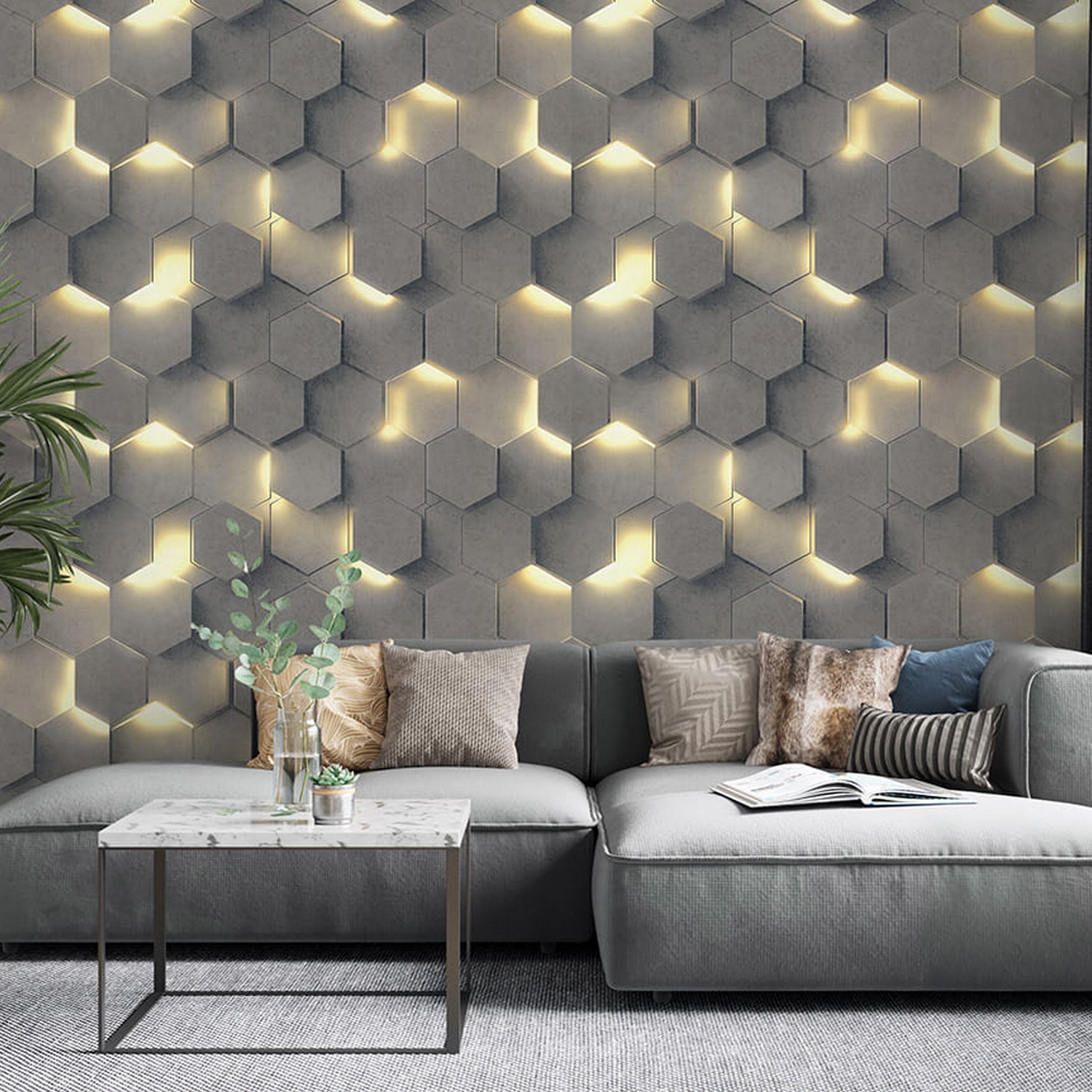 Обои флиз "AS Палитра" Аспект Гексагон (сер.) 70669-42 1,06*10м *1/6