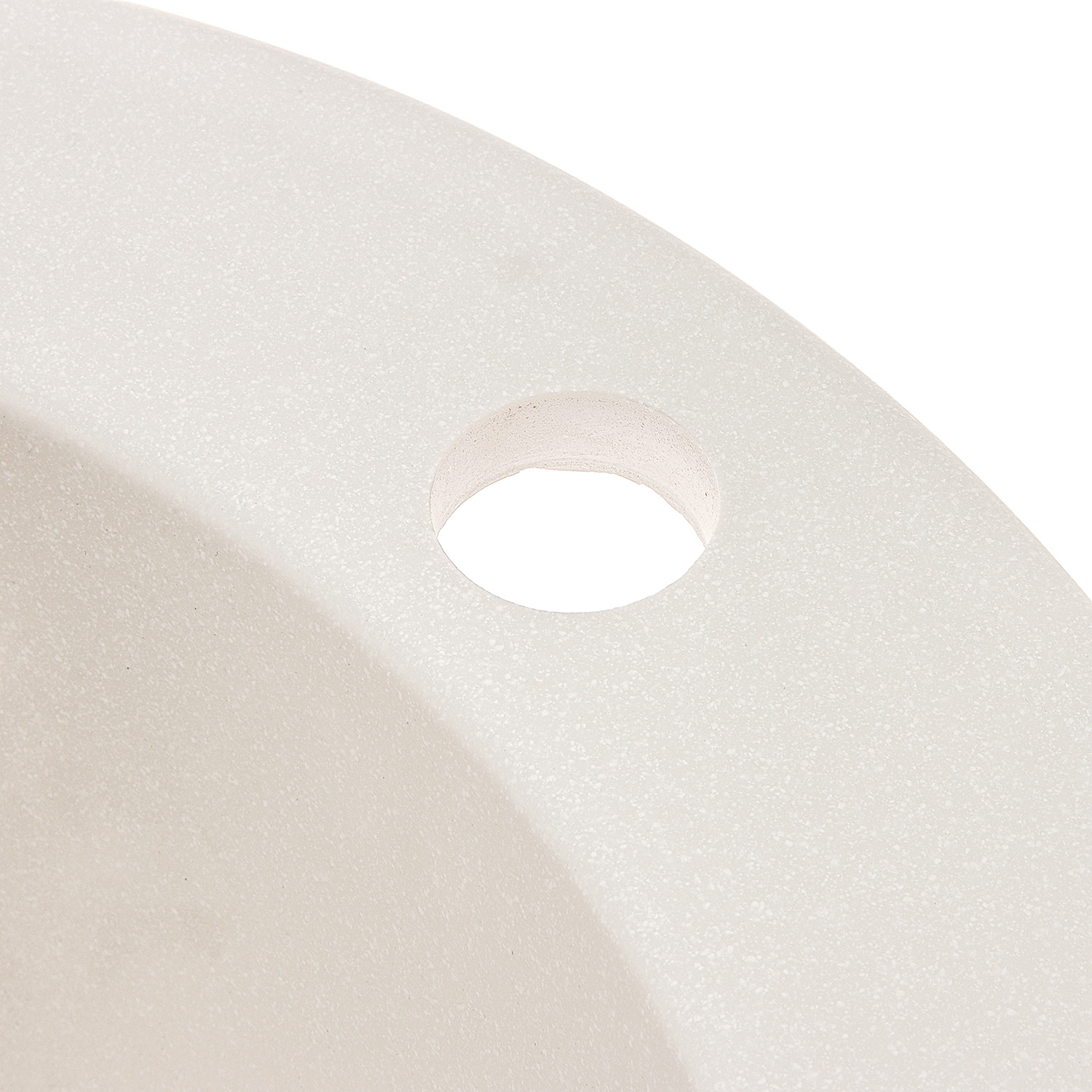 Мойка из искусственного камня круглая белый гранит матовая AGATA 30/Q15 (475*375) *1