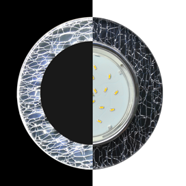 Светильник GX53 H4 Ecola Стекло Круг с подсвет.хром-кол. лед на черн. 38*126 SE53RNECH *1/30