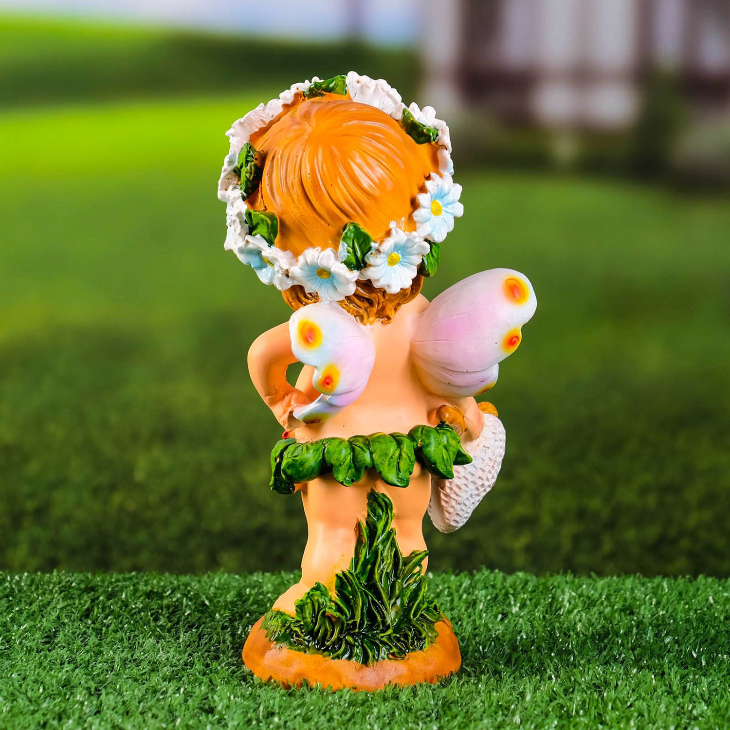 Садовая фигура "Цветочная фея с сачком" 7,5x12x20см 7751174