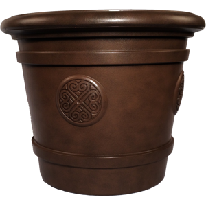 Кашпо пластм.  "Medallion" эффект "камня" 80л d верха 600мм h490мм Коричн. темн. 80-5Е*1