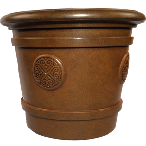 Кашпо пластм.  "Medallion" эффект "камня" 80л d верха 600мм h490мм Терракот (оранж.) 80-6Е*1