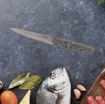 Нож кухонный ATTRIBUTE  пл.р. Stone универсальный дл.лезв.20см AKS118 блистер *1/6/36 Нож кухонный ATTRIBUTE  пл.р. Stone универсальный дл.лезв.20см AKS118 блистер *1/6/36