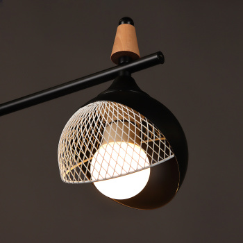 Люстра N6418/3 BK+WOOD 3*40W E27 220V (l-560; w-120; h-270)  VERNER LIGHTING *1