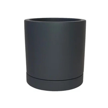 Кашпо гипсовое "Лаунж" 0,75л d верха 120мм h105мм с поддоном Антрацит ("VipSet") *4