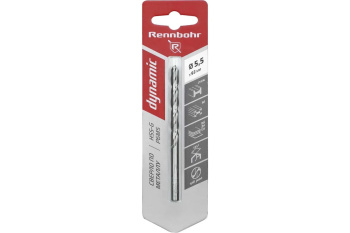 Сверло по металлу 5,50*93/57мм HSS-G P6M5 (1шт) блистер арт.675055 DYNAMIC RENNBOHR *10/40/640 Сверло по металлу 5,50*93/57мм HSS-G P6M5 (1шт) блистер арт.675055 DYNAMIC RENNBOHR *10/40/640