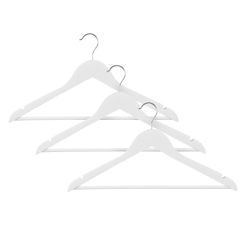 Плечики-вешалка для одежды дерев. НАБОР 3шт 45см Белый (арт.455-055) *1/32