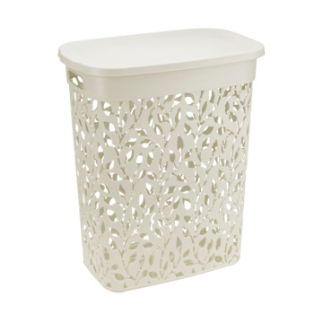 Корзина для белья пластм. 35л Флора 420x265x505мм Белый ротанг М2620 (М-Пластика) *15