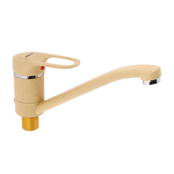 Смеситель для кухни Эверест В49-0259 длинный излив (бежевый) *1/10