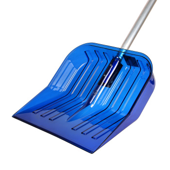 Лопата снегоуб поликарбонат 430х420 метал. с черенком и V-ручк. Синяя М8833 *3