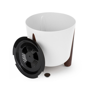 Кашпо пластм. "Жардин" 21л d верха 350мм h330мм с съем дрен.решеткой Белый М9127 *1/2