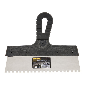 Шпатель малярный зубчат. 250мм зуб 6*6 "Korvus" (арт.1205107) *1/24 Шпатель малярный зубчат. 250мм зуб 6*6 "Korvus" (арт.1205107) *1/24