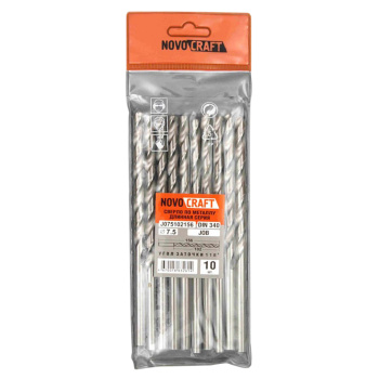 Сверло по металлу 7,5мм (10шт) длинное NOVOCRAFT *1/10