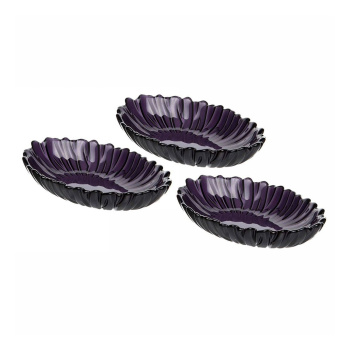 Набор блюд стекло Pasabahce "Аметист" овальное 15,5х9,9см 3 шт 10545 *1/8
