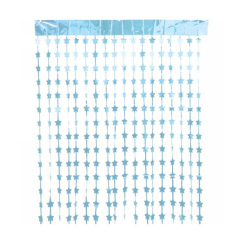 Занавес фольгированный "Звёзды" ш1м, в1.9м (глянец), голубой