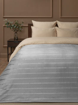 Плед 200*220см фланель однотонный страйп серый TF FNS GY13 039/2022 NC Absolute *1