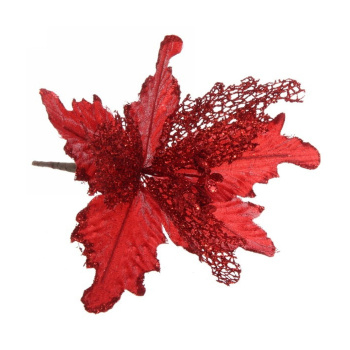 Украшение новогоднее Серпантин «Пуансеттия-Нежность», 23 см, красный