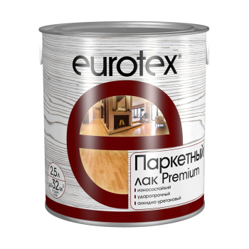 Лак алкидно-уретановый Eurotex Premium, 2.5 л, паркетный, полуматовый