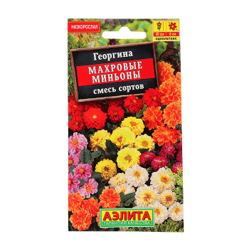 Семена Георгина Махровые миньоны смесь сортов 7 шт Аэлита цв *10/200