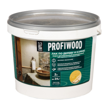 Лак акриловый для наружных и внутренних работ по дереву и камню 2,2 кг PROFIWOOD *1/4/216