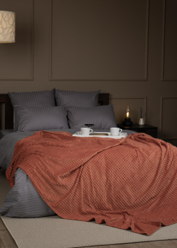 Плед 150*200см фланель жаккард кубики терракотовый FF FNJq TRR 1520 18-1355 Absolute *1