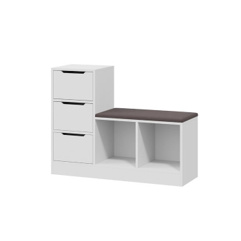 Обувница 745*324*874 Тип 14 БЕЛЫЙ ЯСЕНЬ/Велюр Серый ТриЯ *1