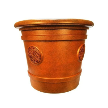 Кашпо пластм.  "Medallion" эффект "камня" 80л d верха 600мм h490мм Св.терракот Е80-11*1