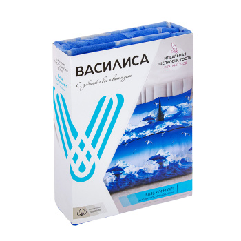 Постельное белье 1,5сп бязь Василиса 1511/1 Океан нав70*70,пр150*214 *1/6