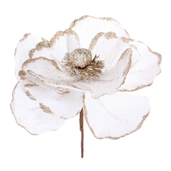 Украшение новогоднее "Пуансеттия - Нежное прикосновение" 17 см, Белый