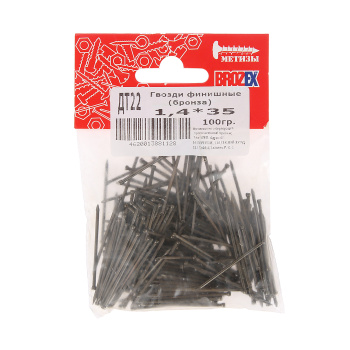 Гвозди финишные 1.4х35 мм BROZEX, 0.1 кг, бронза Гвозди финишные 1.4х35 мм BROZEX, 0.1 кг, бронза