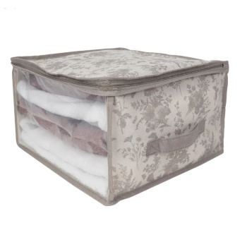 Короб для хранения нетканый материал "Elegance" 60х50х35см на "молнии", с Прозр.окном "EG" *1/24