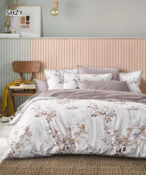 Постельное белье 2сп поплин на резинке Орхидея 6728, наволочки 70*70 - 2шт *1/4