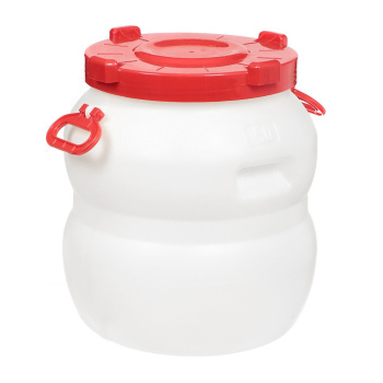 Бочка пластм. 60л с винт. крышкой+зажимы, с навесн. ручк., горл.д.336мм, белая("Радиан" Иже) *1/3